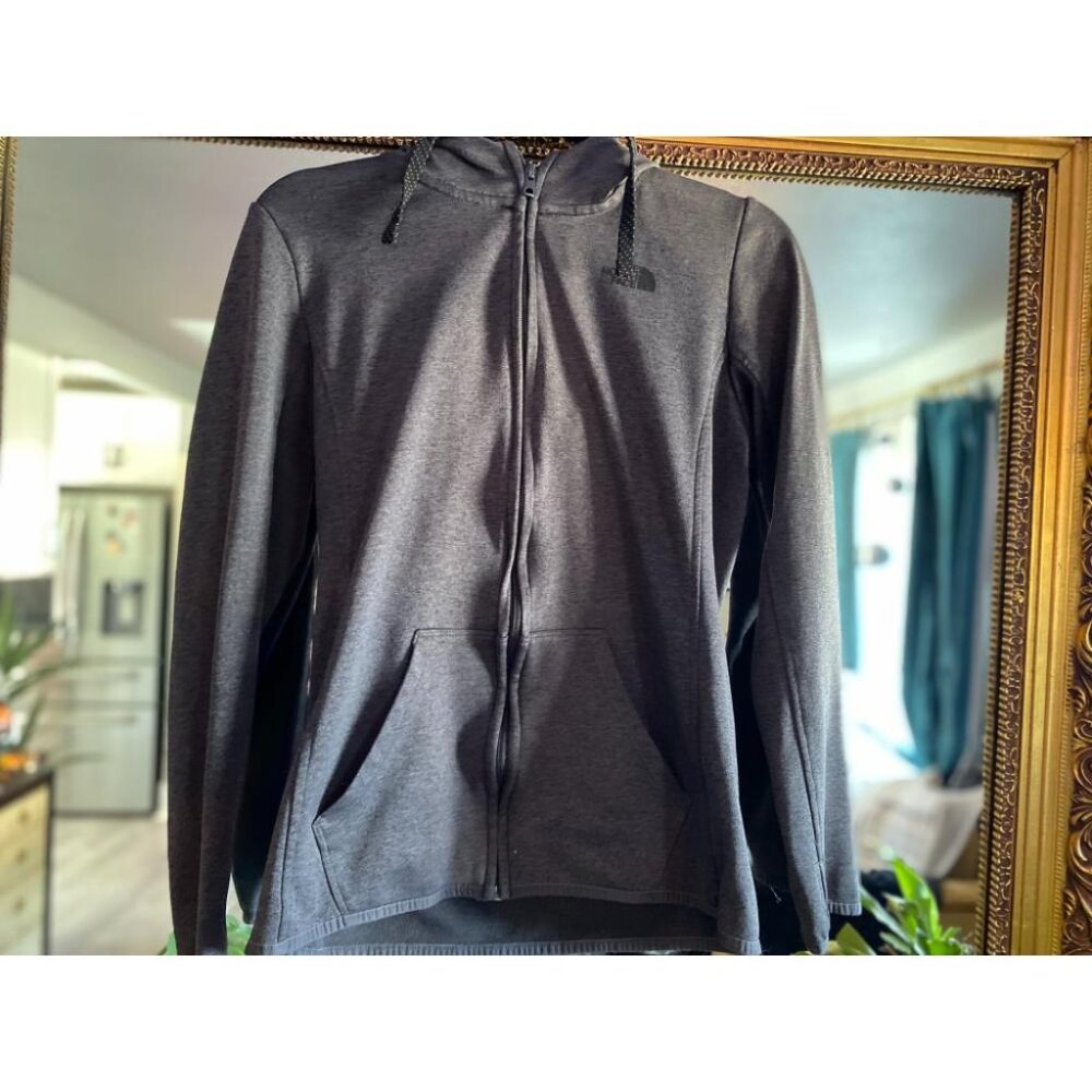 North Face Gray Fleece Lined Pullover Hoodie